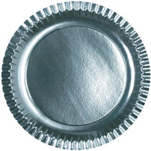 Бумажные тарелки "Серебро" (6 шт, 30 см)