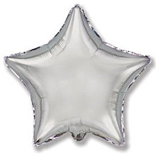 Фольгированный шар "Звездочка", серебро, 45 см