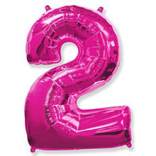 Фольгированный шар "Цифра 2", розовый, 91 см