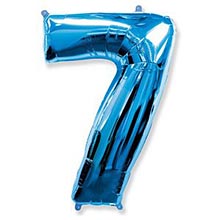 Фольгированный шар "Цифра 7", голубой, 91 см