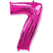 Фольгированный шар "Цифра 7", розовый, 91 см
