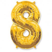 Фольгированный шар "Цифра 8", золото, 91 см