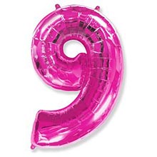 Фольгированный шар "Цифра 9", розовый, 91 см