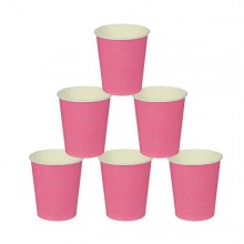 Набор одноразовых стаканчиков из бумаги - розовые (6 шт)