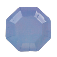 Бумажные тарелки "Восьмиугольник" (6 шт, 18 см, синий)