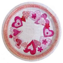 Набор бумажных тарелок "Сердечки" (6 шт)