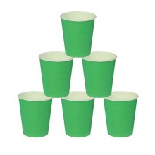 Бумажные стаканы однотонные, набор из 10 шт, зеленые