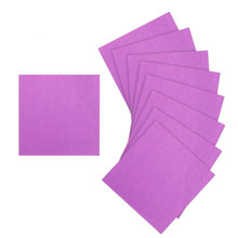 Салфетки однотонные бумажные на праздник (лиловые, 20 шт, 25х25 см)