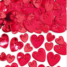 Конфетти на праздник "Сердца с вензелем" (14 гр, красные)