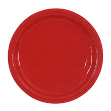 Бумажные тарелки однотонные - красные (10 шт, 18 см)