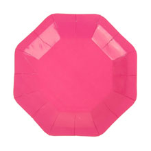 Бумажные тарелки восьмиугольные (6 шт, 18 см, розовые)