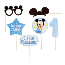 Таблички для фотосессии "1 годик" (Микки Маус)