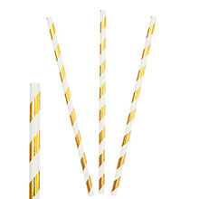 Трубочки для коктейля "Stripes" (12 шт, золотистые)