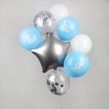 Набор воздушных шаров "Первый день рождения у сыночка", латекс, фольга (9 шт)