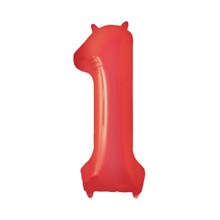 Фольгированный шар "Цифра 1" (80 см, красный)