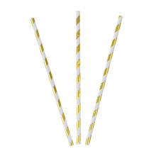 Трубочки для коктейля "Stripes" (25 шт, золотистые)
