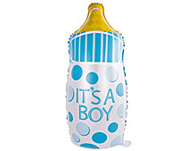Фольгированный шар на рождение "Boy, бутылочка", голубой, 80 см