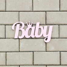 Деревянное слово для фотосессии "Baby" (розовый), 30 см