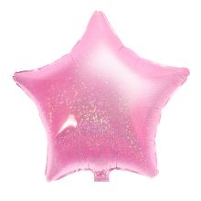Фольгированный шар "Звездочка", голография, цвет розовый