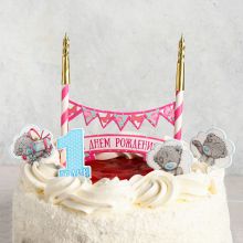 Украшение в торт свечи+топперы "1 годик, Me To You", девочка