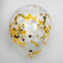 Набор воздушных шаров с конфетти"День рождения" , 5 шт (30 см), золото