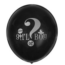 Шар латексный "Родится мальчик или девочка?", 1 шт (30 см), черный
