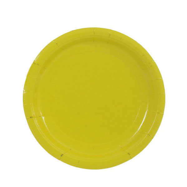 Одноразовые тарелки для праздника - желтые (10 шт; 18 см)