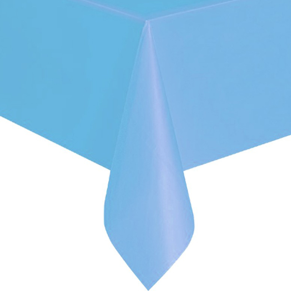 Скатерть однотонная для праздника (голубая,  137х183 см)